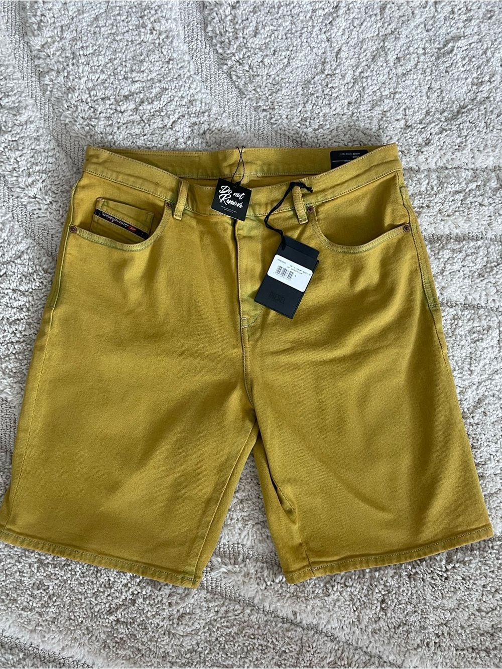 Diesel Yellow Casual Denim Shorts BNWT